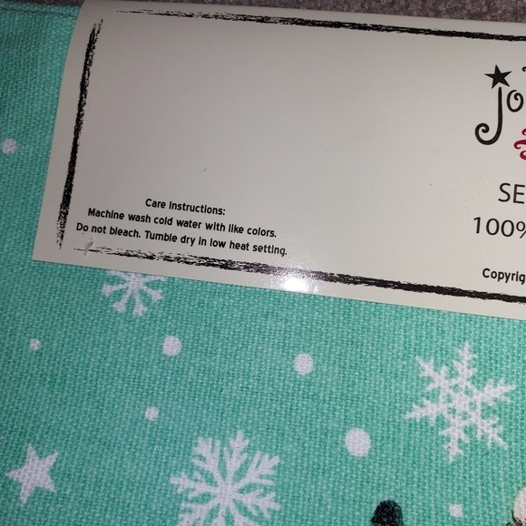 JOHANNA PARKER Mint Green SANTA CLAUS Christmas Cotton PLACEMATS Set of … - Picture 6 of 7